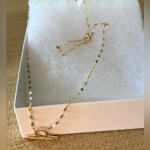 LANA 14K Yellow Gold Disc Chain Lariat Diamond Libra Necklace - Picture 3 of 14